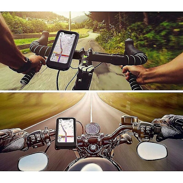 Motorcykel Telefonholder, Vandtæt Cykel Telefonholder, 360° Motorcykel Scooter Smartphone Holder med Regnslag Motorcykel Telefonholder longziming