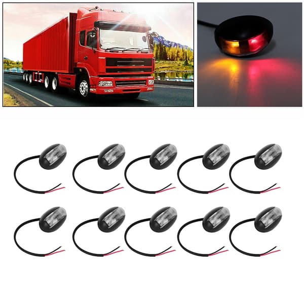 10 stk LED-lampeindikatorer Sidelys Energisparing Tilhenger Lastebil