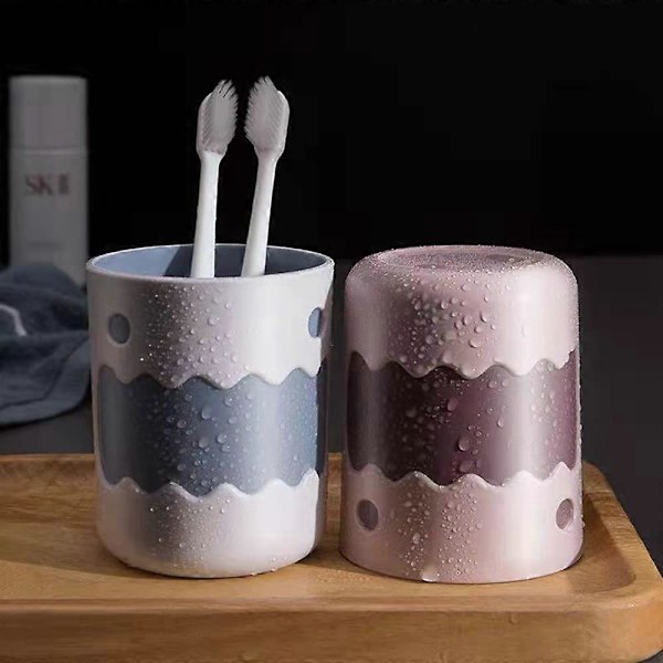 Kaksivärinen hammasharjamuki, sarjakuvahahmo pieni hirviö -design (vaaleanpunainen, violetti ja harmaanvalkoinen)