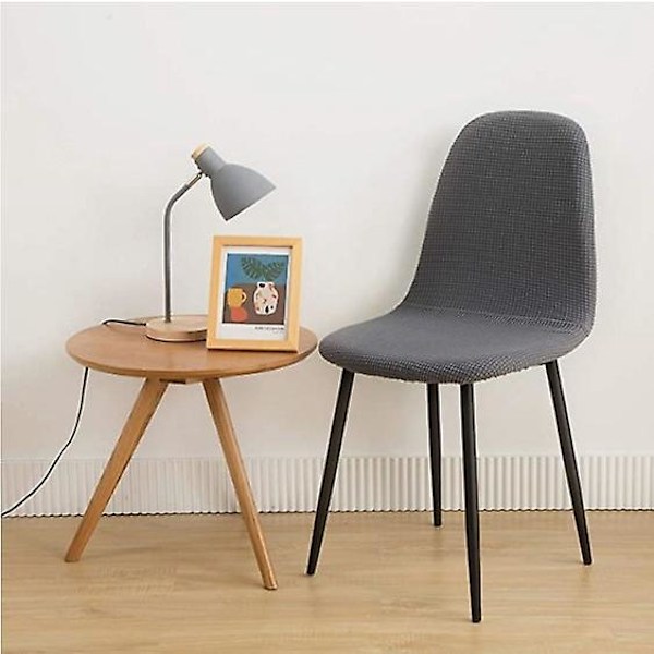 Skandinavisk Stolsöverdrag Stretch Skandinavisk Matstolöverdrag, Diagonal Jacquard Elastiskt Stolsöverdrag Universal för Heminredning, Grå