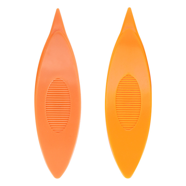 2 stk. Tatting-skytteler i plast til gør-det-selv-håndsyning og strikning (orange, lys orange)