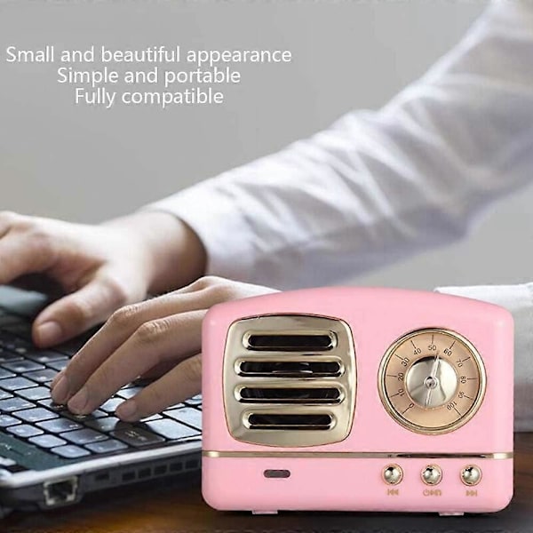 Retro Bluetooth Trådlös Högtalare Med FM-Radio, En Liten Högtalare