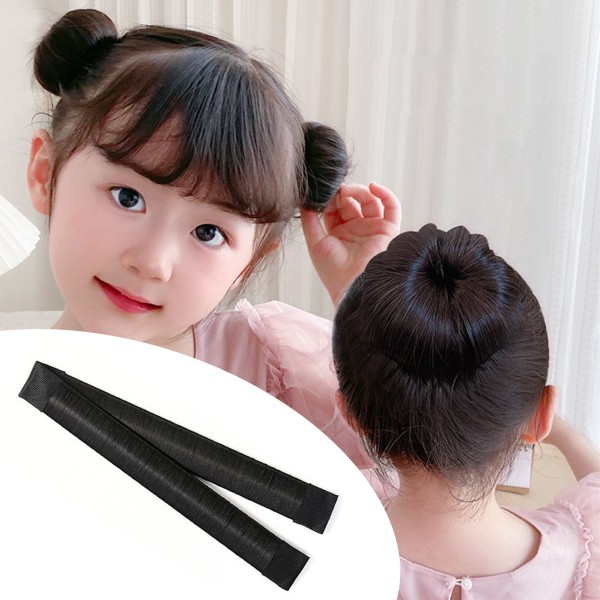 Bolle Donut Hair Maker Naturlig Realistisk Fast fiksert Donut Hårfolding Snap for Party Black