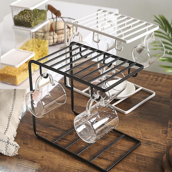 1 Styk Kaffekopholder 6 Kroge, til 6 Kopper Underkop Ske Sæt Kopholder Te Display Stand 15*23*24CM