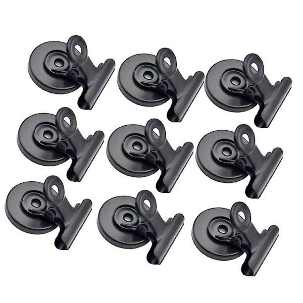 12-pack Starkt Kylskåpsmagneter Magnetiska Klämmor för Hem och Kök Svarta Displayfästen