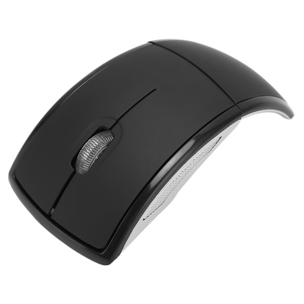 Vikbar trådlös mus Bärbar Kompakt 2.4G trådlös hopfällbar mus 1600 dpi Matt Office Gaming Mouse Svart