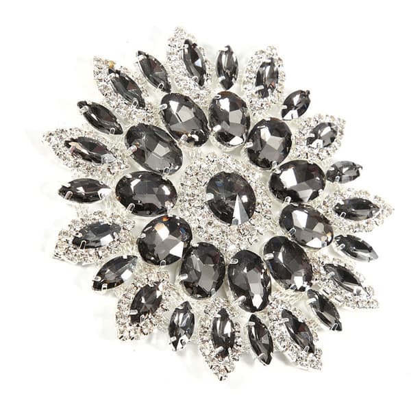 Krystallglass Rhinestones Dekorasjon DIY Klær Tilbehør (Transparent Grå Sølv Base)