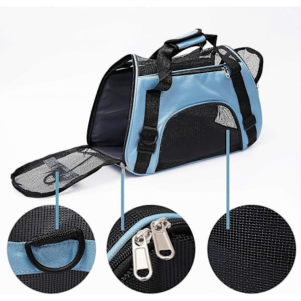 Myk Pet Carrier for Katter, Hundebærer for Små og Medium Katter, Hunder, Valper, Godkjent for Fly opptil 6,8 kg