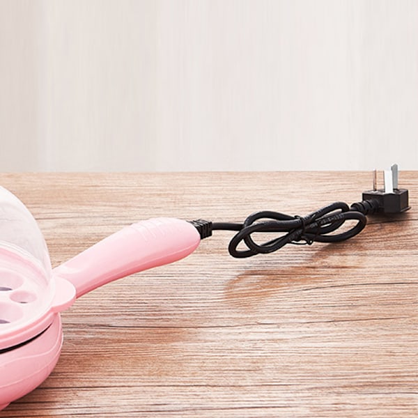 Multifunktionell 2 i 1 äggkokare Non Stick ägg stekpanna äggkokare Automatisk avstängning äggkokare maskin för hem sovsal rosa