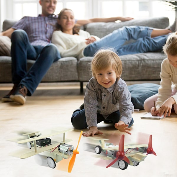 DIY Kids Assembling Electric Toy Handwork Taxiing Airplane Model Wear Resisting Funny Blocks Toy
