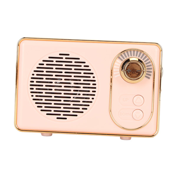 Retro Bluetooth 5.0 -kaiutin Vintage Mini Bluetooth -kaiutin Muistikortti AUX USB Ladattava MP3-soitin Retkeilyjuhliin Lahja Pinkki