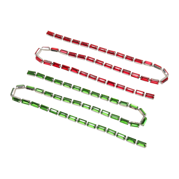 2 kpl tekojalokivikynsiketju kukin 3,28 jalkaa pitkä leikattava punainen vihreä DIY tekojalokiviketjun koriste kaulakoruihin korvakoruihin