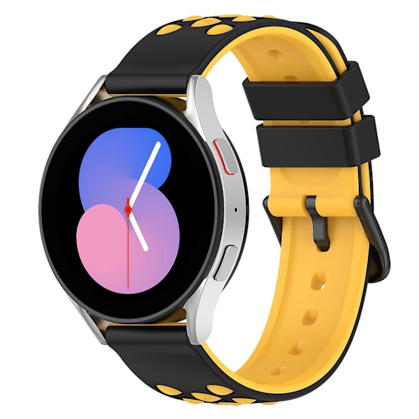 Universal 20mm Blød Silikon Urrem til Garmin Venu 2 Plus / Venu Sq 2 - Sort Gul