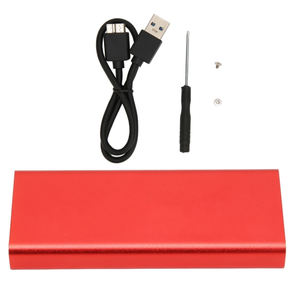 MSATA till USB 3.0 SSD-kapslingsadapter 6Gbps slimmad design Bra värmeavledning Röd SSD-kapsling Conveter- case för PC