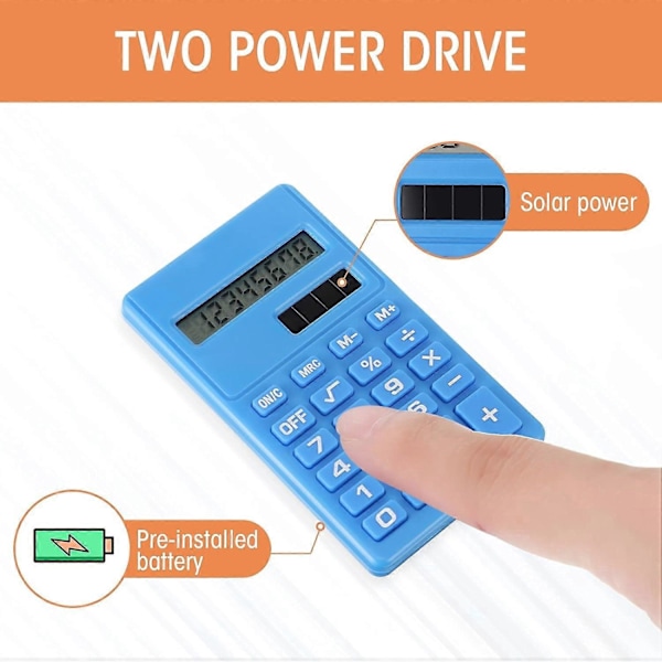 3 stk. Mini Digital Bordregner med 8-cifret LCD-display Standardfunktion Elektronisk