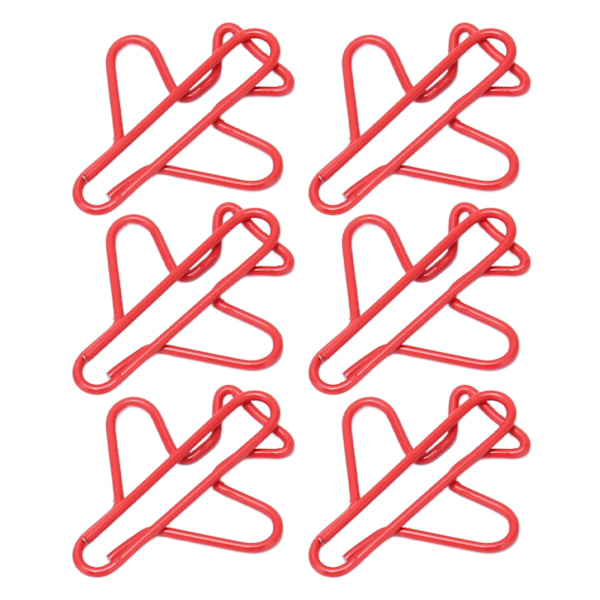 100 stk. flyformede papirclips Rustforebyggende pletteringsproces Sød papirclips til scrapbogskortfremstilling rød