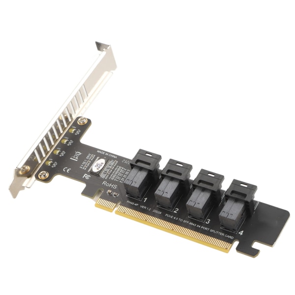 PCIE–U.2-sovitinkortti PCIE X16–4-porttinen U.2 NVME SFF8643 SFF8639 PCIE jaettu laajennuskortti LED-ilmaisimella