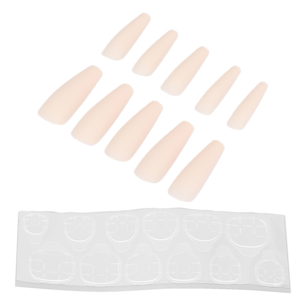 10 stk Lang kiste blanke falske negle Kunstig tryk på fuld dækning Falske spidser Negle Manicure tilbehør til kvinder pigerN5355-07