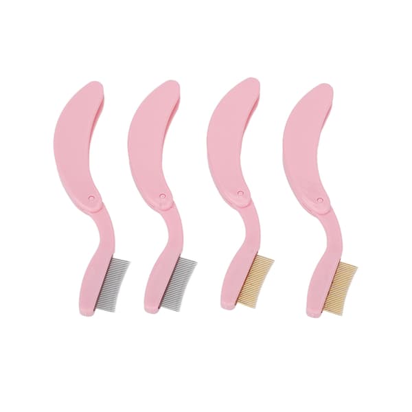 Øjenbrynsplejekam Sammenfoldelige tænder i rustfrit stål Bærbar øjenvippeseparator til makeup 4 stk.