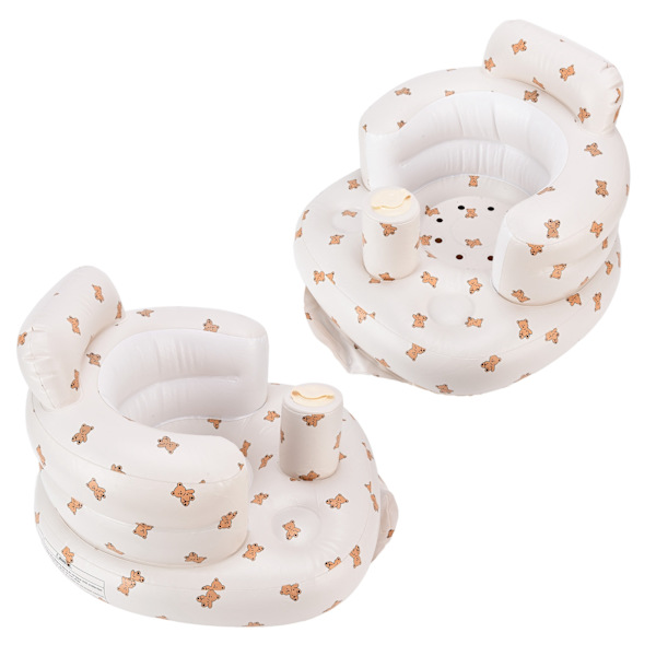 Multifunktionel baby PVC oppustelig rygsøjlebeskyttelse badeværelse sofa læring spise middag stol#2