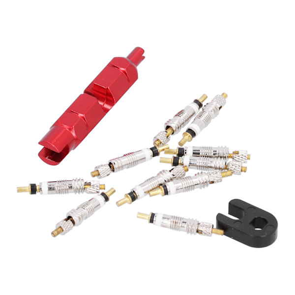10 STK Cykelventil Core Remover Tool Kit Reparationssæt Fransk messing til Mountain Bicycle Red