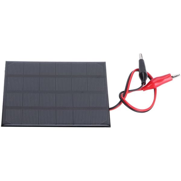 2W 6V solpanel med klemmer til gør-det-selv-oplader til legetøj og lamper