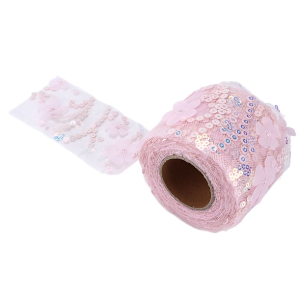 Tulle stof DIY håndværk slidstyrke lille flash bærbar polyester pailletter tyl rulle 6cm lyserød