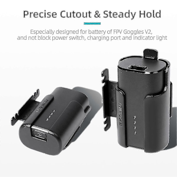 Batterifeste med kabelholder kompatibel med DJI FPV Goggles V2 batteriklips og strømledningorganisator dronetilbehør