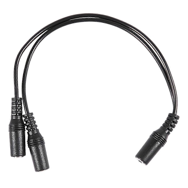 28cm 3.5mm Hun til Dobbelt Jack Hun Y Splitter Stereo Lydkabel Sort