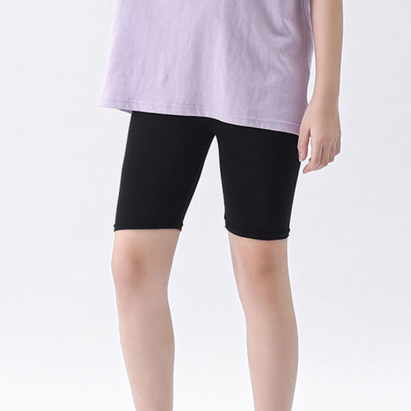 Baby Girl Tight Fit Shorts Undgå Eksponering Høj Elasticitet Tynde Småbørn Cykelshorts til Sommer Sort 110(100‑110cm / 39.4‑43.3in)