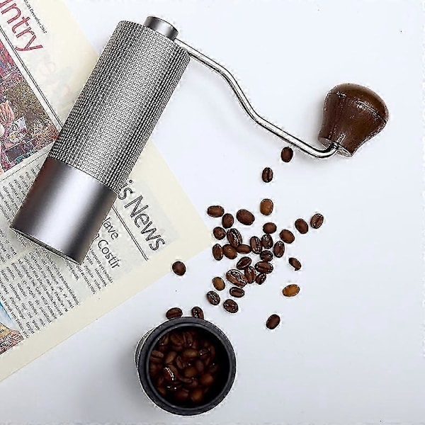 Manuell Kaffekvarn Portabel Espresso Kaffebönkvarn Rostfritt Stål Burr Kvarnar Handgjorda Kastanje Kaffe Verktyg Svart