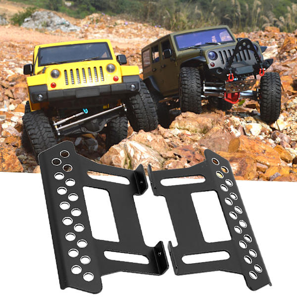 Aluminiumlegering Side Foot Pedal Plate Axial Footplate Reservedeler for SCX10 1/10 RC Bil Svart