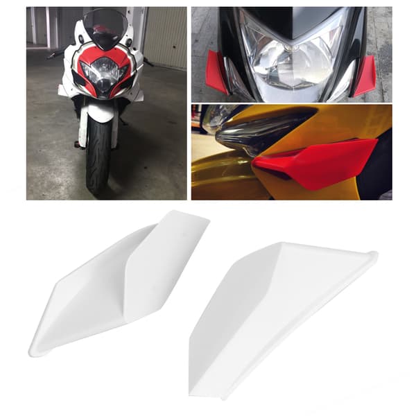 Motorcykel Aerodynamiska Winglets Spoiler Vinge Universal Modifieringstillbehör Vit