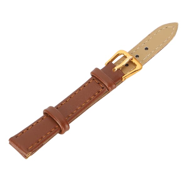 Unisex Universal Klokkerem med Spenne PU Lær Erstatningsrem Tilbehør Brun12mm / 0.47in