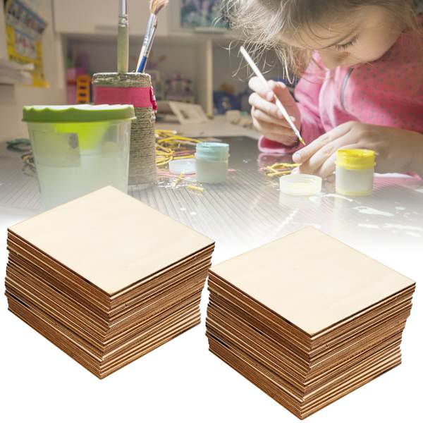 50 stk. DIY træplade håndværk børn tegne tilbehør håndlavet håndværk til jul (10CM (50 stk.) )