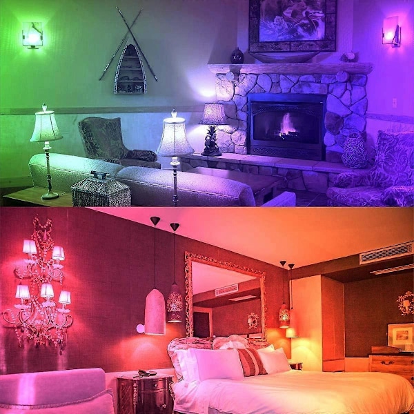 LED Färglampa, 40W Ekvivalent (4-pack), E27 Fjärrkontroll Varmvit (2700K) Färgskiftande 5W Lampa - RGB 12 färgval - Edison Skruv