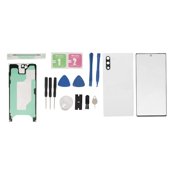 Replacement Back Glass Cover Front Screen Glass Repair Kits for Samsung Galaxy Note 10 White