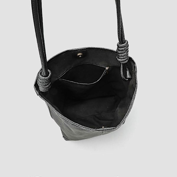 Læder Bucket Taske Håndtaske Rejse Tote til Kvinder til Ferie Udendørs Pendling