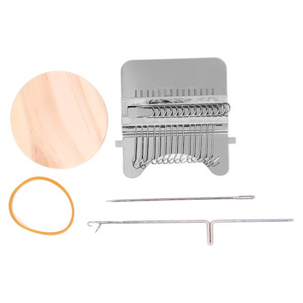 Mini-stoppmaskin DIY bärbar stoppmaskin stickmaskin vävverktyg för hushåll 14 krokar