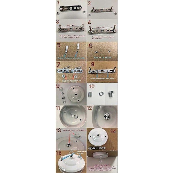 Takrosettkrok, Retro Järnkrok Multifunktionell Taklampkrok, Hängkroktillbehör för Lampa