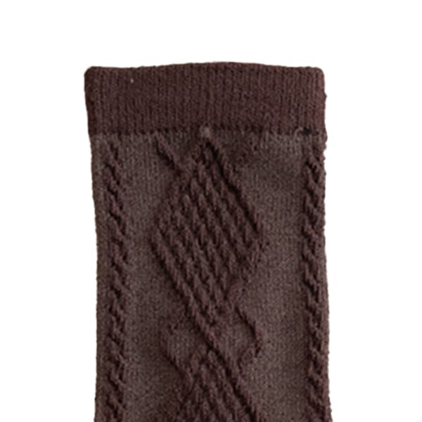 Børne Crew Sokker til Piger Bomuld Komfortable Varme Retro Preppy Mid-Calf Crew Sokker til Vinter Efterår Kaffe M