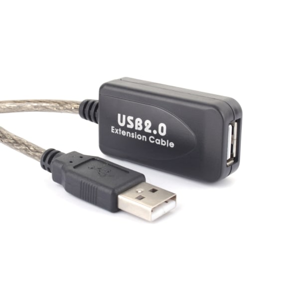 10M USB 2.0 Typ A hane till hona förlängningskabel svart