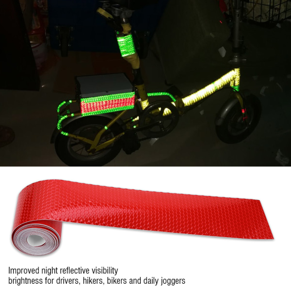 5cmx3m sikkerhedsklæbende reflekterende tape Rulleklistermærke til trailere Biler Cykler Rød