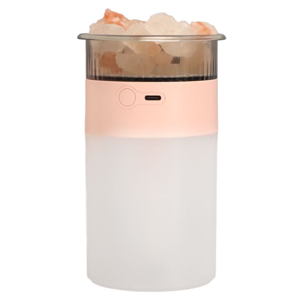 Steinluftfukter Fin Tåke Fargerike LED-lys Plug and Play Diffuser for Soverom 250ml 5V 1A Rosa