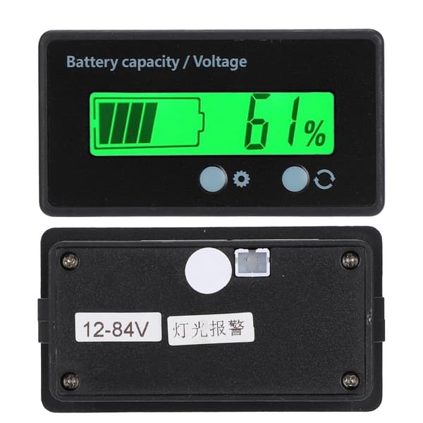 GY-6GS Batteriström LCD-display Voltmeter 12-84V med ljuslarmfunktion (grönt ljus)