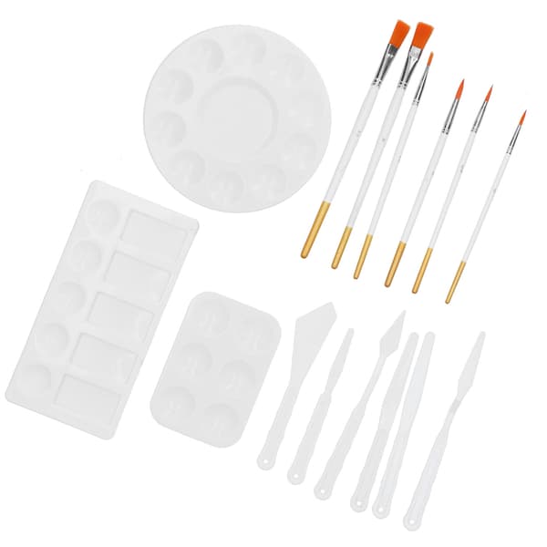 Oljemålning bricka set 3 målarbricka knivar penslar set för akryl/akvarellmålning