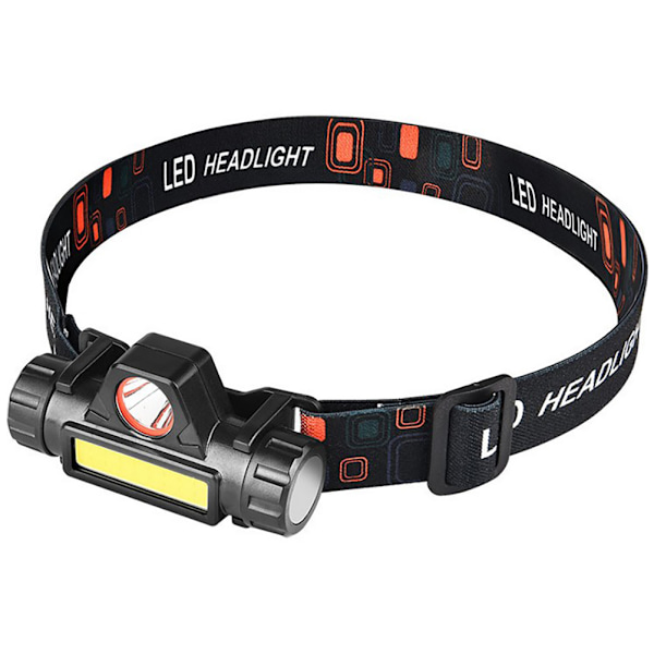 Mini LED-strålkastare USB-laddningsbar justerbar vinkel vattentät lätt COB-huvudlampa för bergsklättring nattfiske arbete utomhusbruk