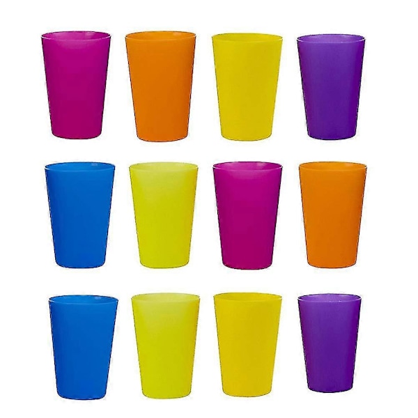 12 stk. Plast Tannbørstekopp i ensfarget farge uten lokk (Assorterte farger) Zekai