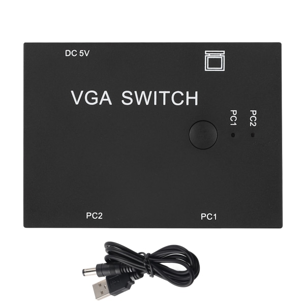 VGA Splitter Datortillbehör 2-In-1-Out 2 Port Switcher HD Display Tillbehör för Host Switch