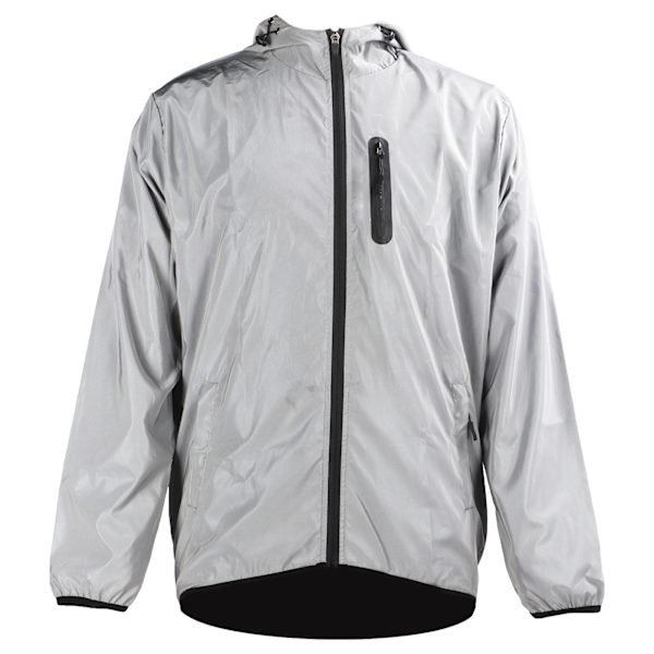 Cykel Full Reflective Coat Full Reflective Vattenavvisande Huvtröja Vindjacka för Utomhus Sportälskare M